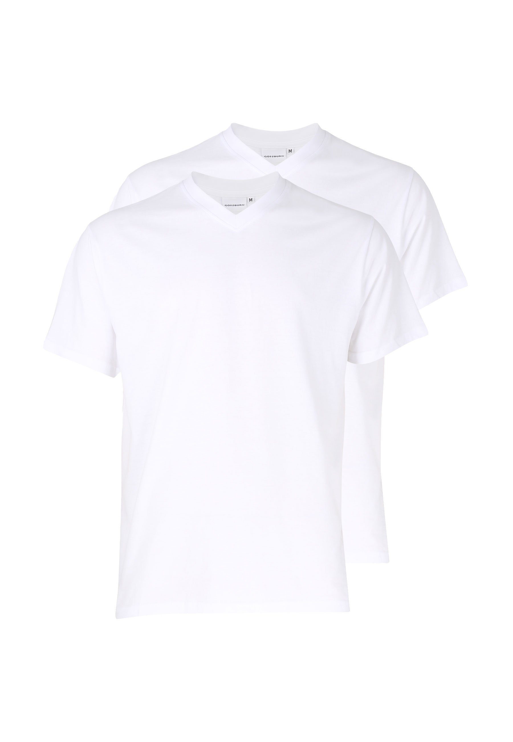 GÖTZBURG Unterziehshirt GÖTZBURG Herren T-Shirt weiß uni 2er Pack (2-St) weiss
