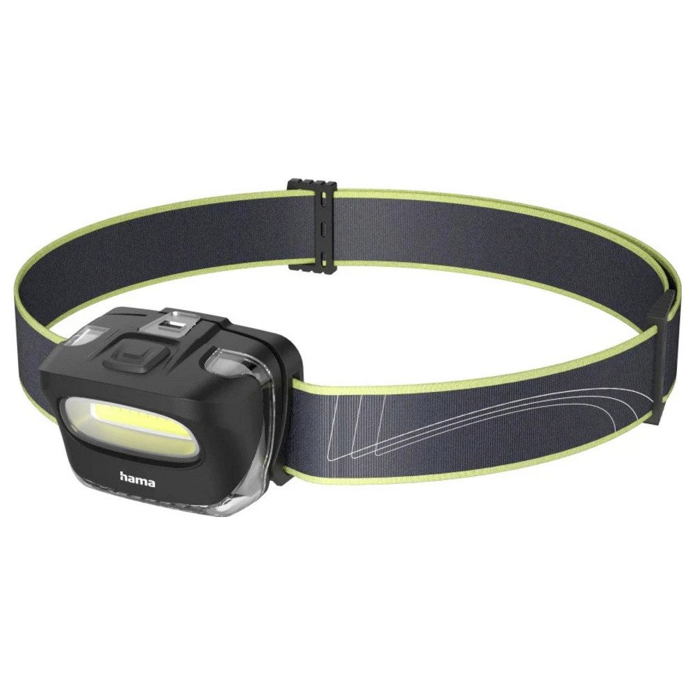 Hama Taschenlampe Hama LED-Stirnlampe "HL110", Batterien, COB, Kopflampe zum Joggen, Spo