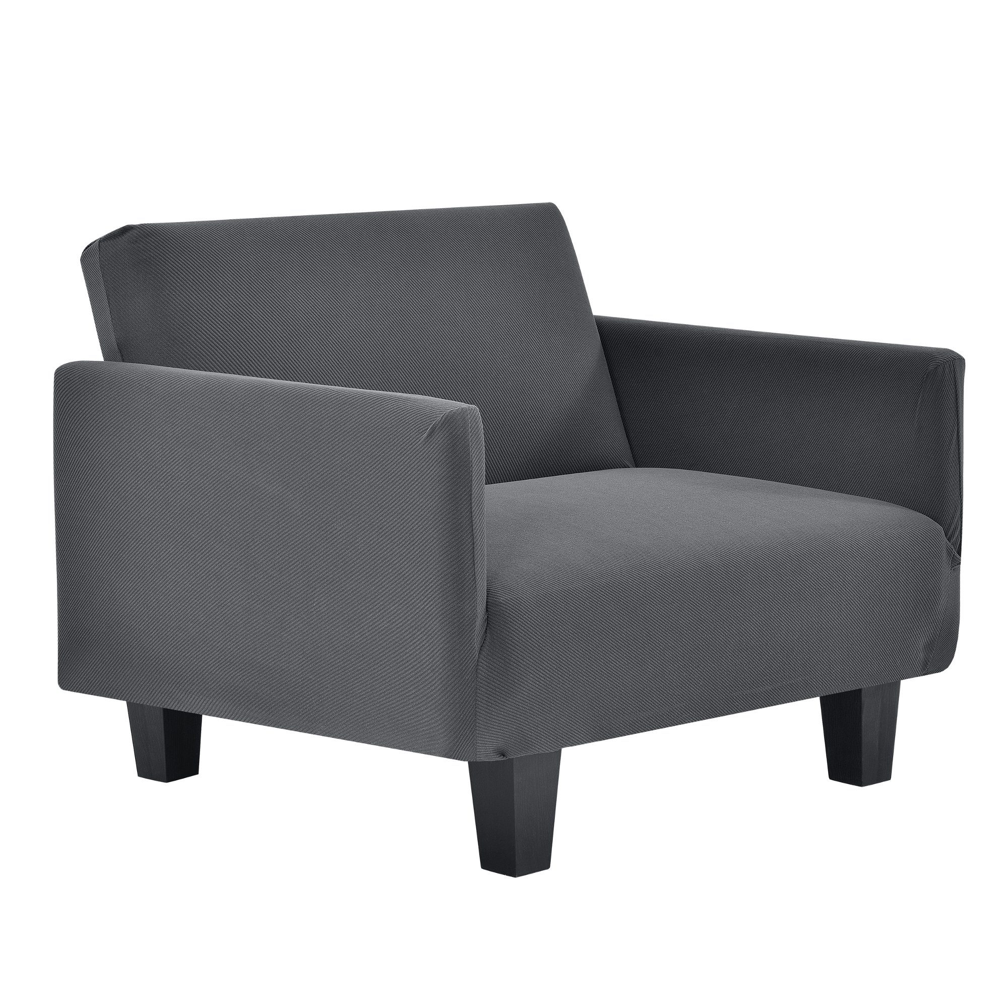 neu.haus Sofahusse, Sofabezug 1-Sitzer 70-120cm Dunkelgrau