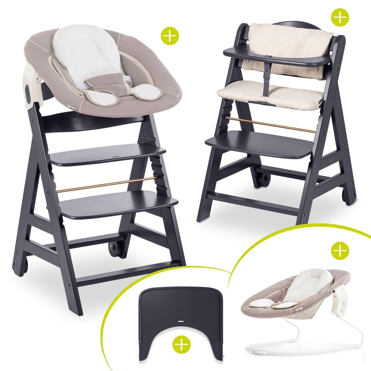 Hochstuhl Beta Plus Dark Grey - Newborn Set