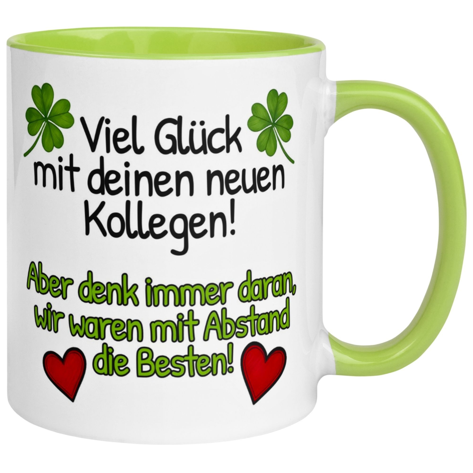 Momentals Tasse Abschied – „Viel Glück mit deinen neuen Kollegen“ – Abschiedsgeschenk, Gratis Versand · Links-&Rechtshänder · Spülmaschinenfest