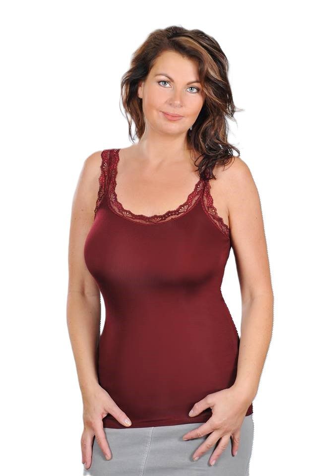 Toker Collection® Achseltop Damen Modal Top mit elastischer Spitze (Packung günstig online kaufen