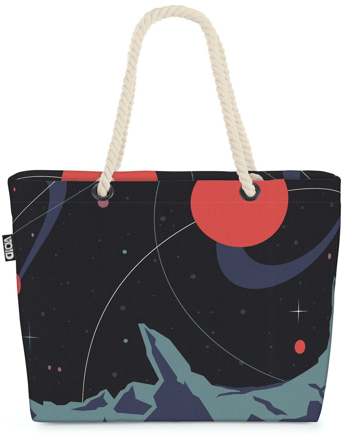 VOID Strandtasche (1-tlg), Retro Universum Galaxie raum universum planet umlaufbahn galaxies sat