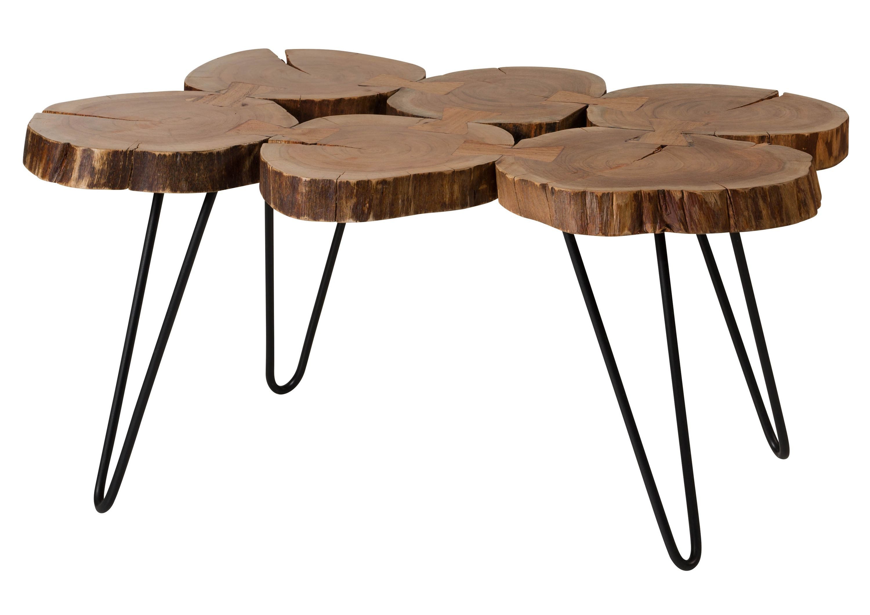 Massivmoebel24 Couchtisch LOUNGE COLLECTION Akazie Massivholz natur (Massivholz teilmontiert 32 kg LOUNGE COLLECTION #25), Akazie 104x65x45 cm natur lackiert