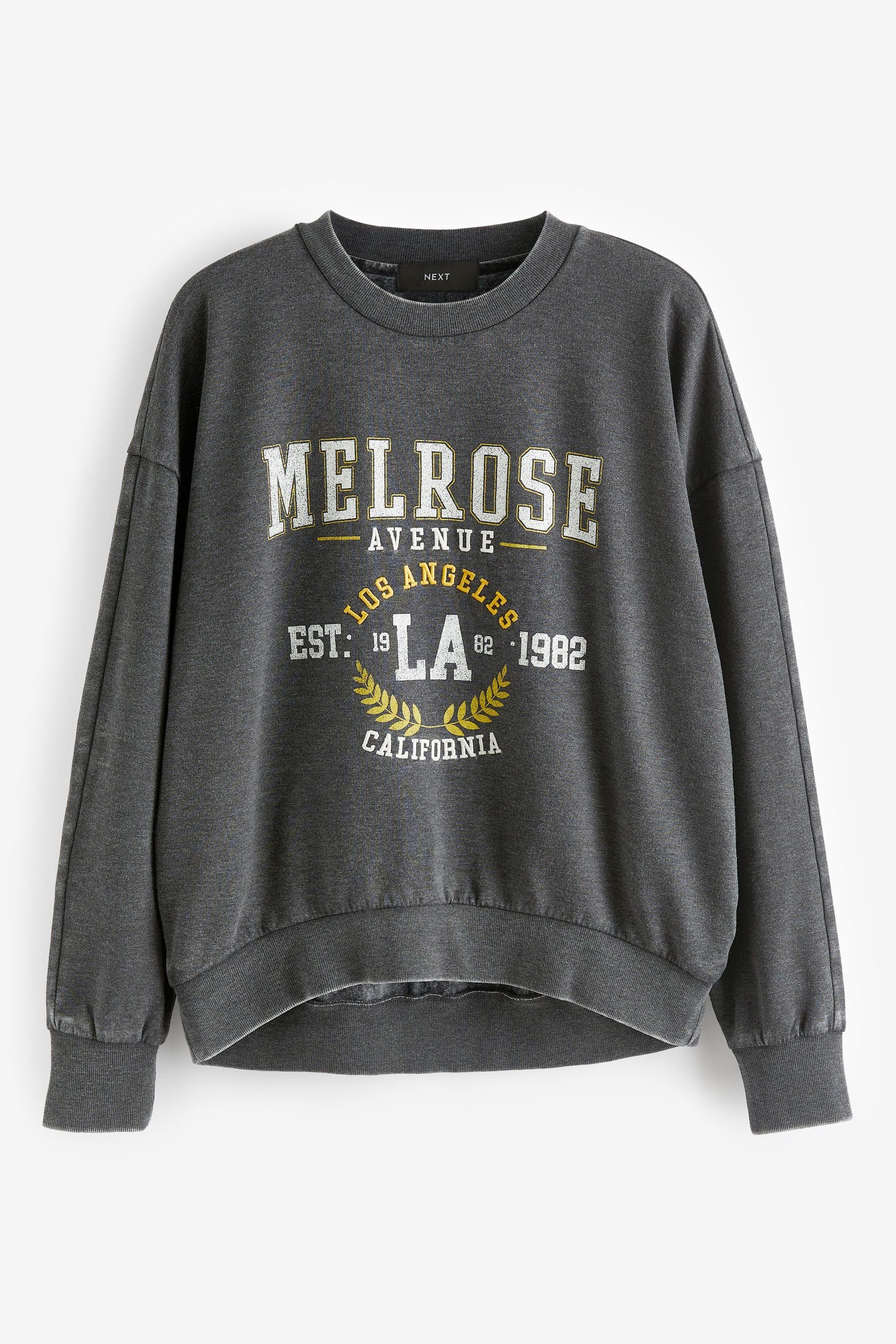 Gewaschenes Sweatshirt mit Melrose-City-Grafik Sweatshirt (1-tlg) Next
