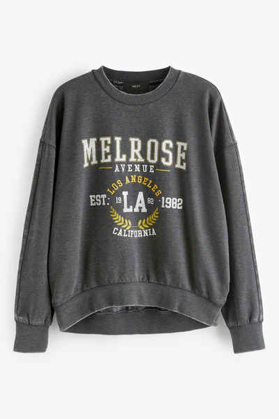 Next Sweatshirt Gewaschenes Sweatshirt mit Melrose-City-Grafik (1-tlg)
