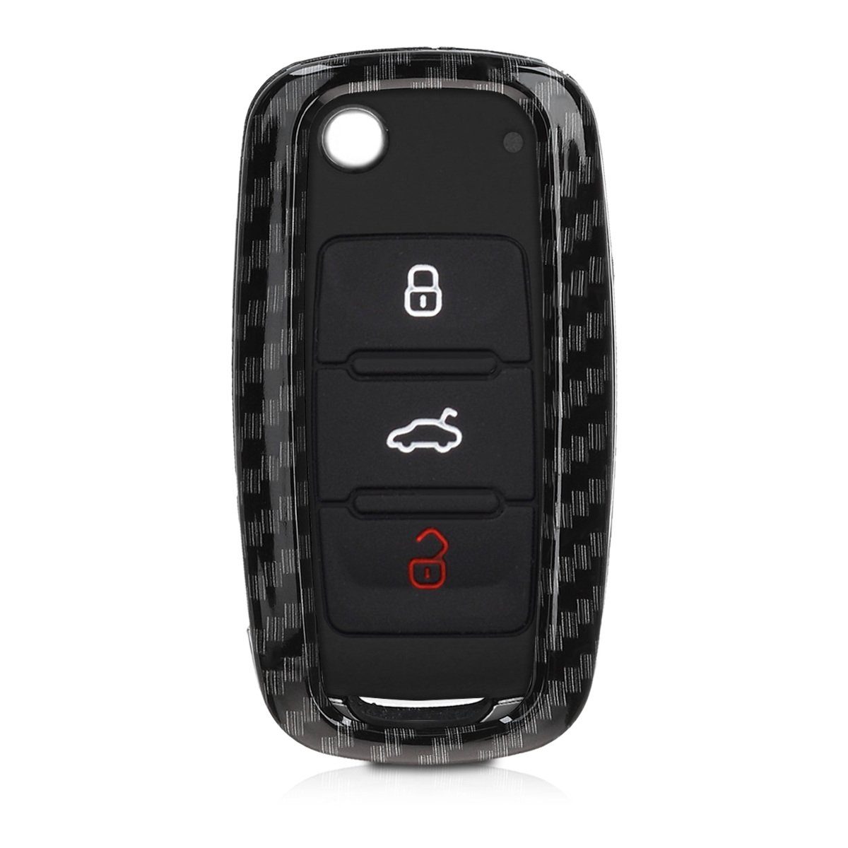 Hardcover Schlüsseltasche Schutzhülle Schlüsselhülle Autoschlüssel kwmobile Seat, VW Hülle Skoda Schwarz für