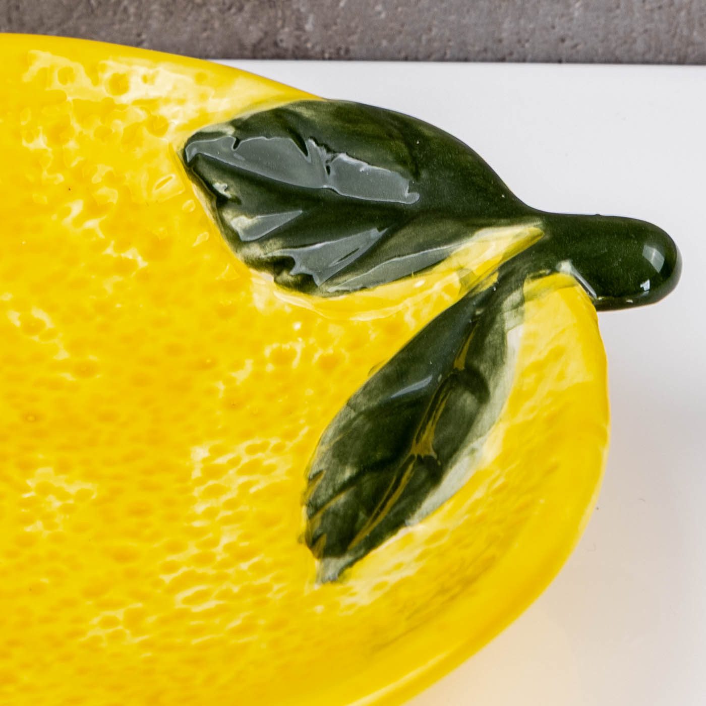 Levandeo® Dekoteller, Teller Zitrone Keramik 21cm ZItronenschale Sommer Obst Dekoschale