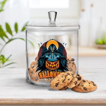GRAVURZEILE Keksdose mit UV-Druck - Halloween Reaper Design, Glas, (Kein Set)