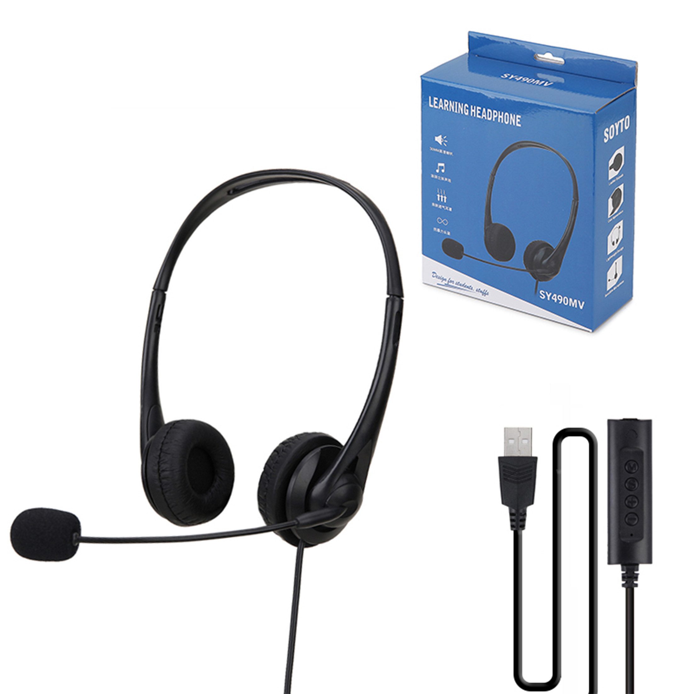 Diida USB-Headset,kabelgebundenes Headset,Business-Headset für Studenten Kopfhörer