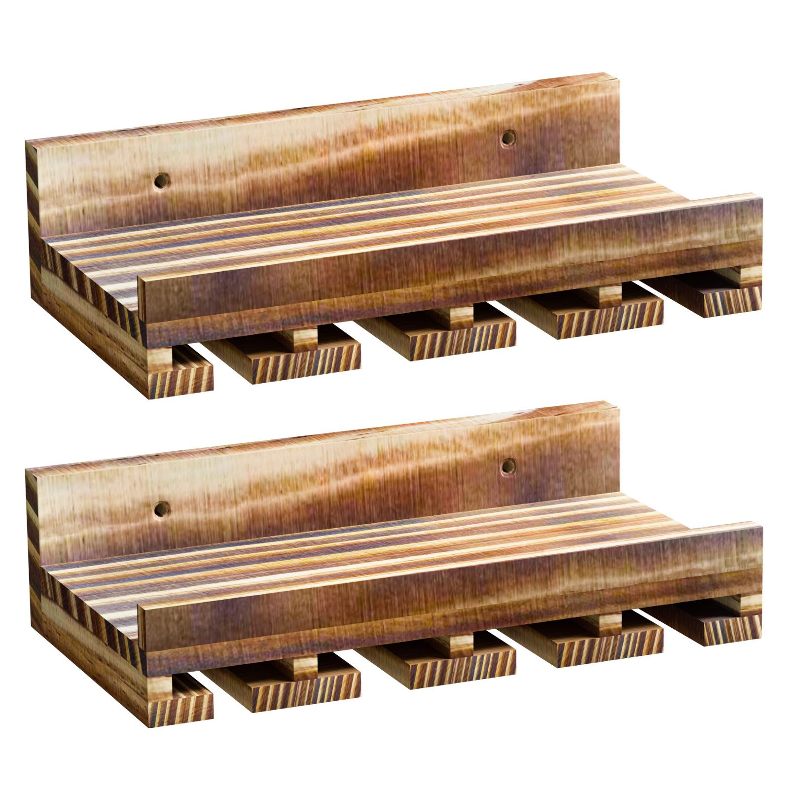 Yorbay Weinregal Set, Weinregal aus Holz Wandregal für Flaschen & Gläser, W günstig online kaufen