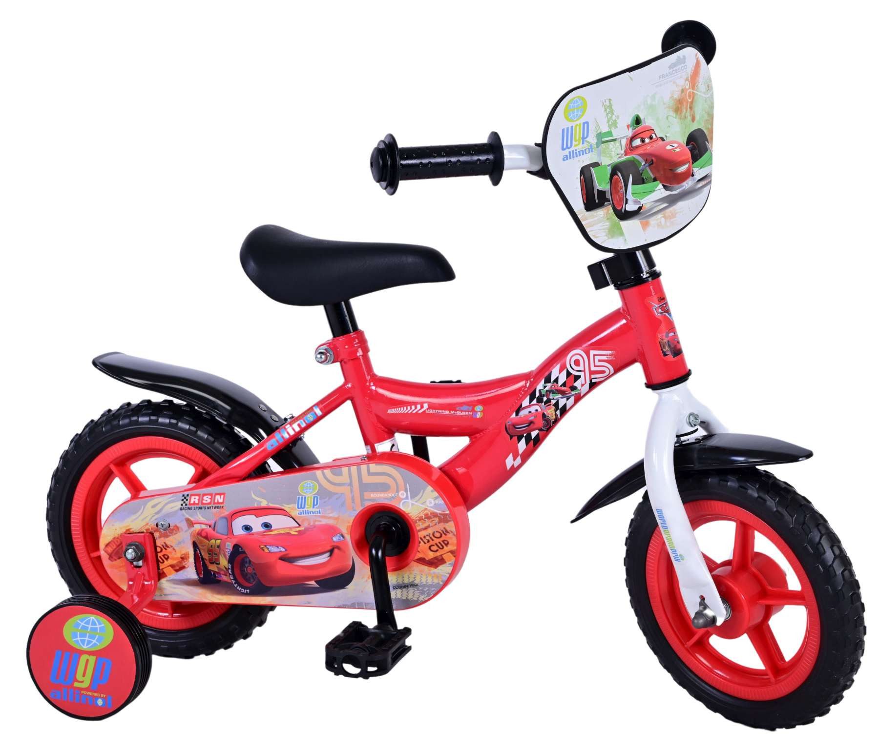 TPFSports Kinderfahrrad Disney Cars 10 Zoll, 1 Gang, (Jungs Fahrrad - Rutschfeste Sicherheitsgriffe), Kinder Fahrrad 10 Zoll mit Stützräder Laufrad Jungen Kinderrad