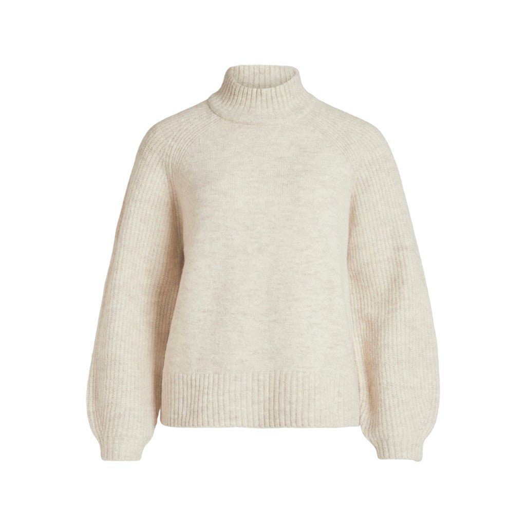 Vila Rollkragenpullover Melia (1-tlg) Light Melange Super Natural