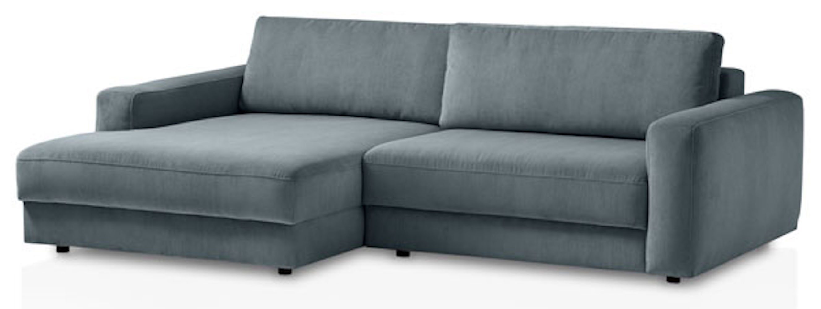 250x176x84cm Bogota, Ecksofa Recamiere Feldmann-Wohnen blaugrau links