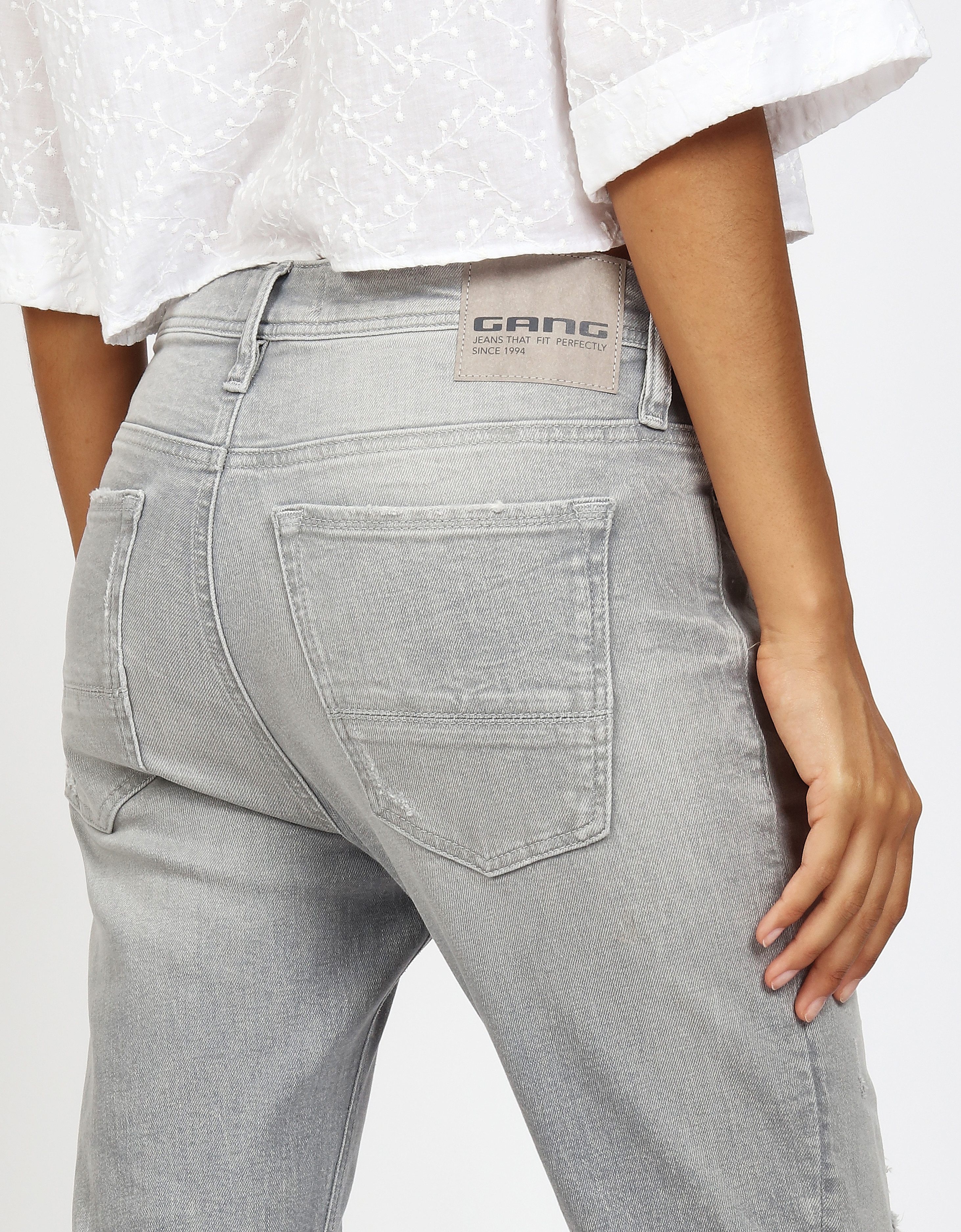 GANG Boyfriend-Jeans 94NICA CROPPED mit geraden und verkürzten Beinverlauf