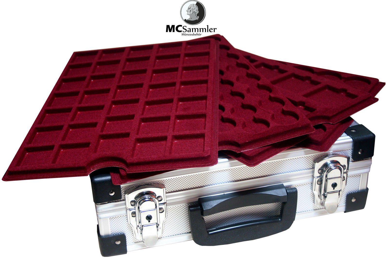 MC.Sammler Aufbewahrungsbox MC.Sammler Alu Münzkoffer frei bestückbar mit M günstig online kaufen