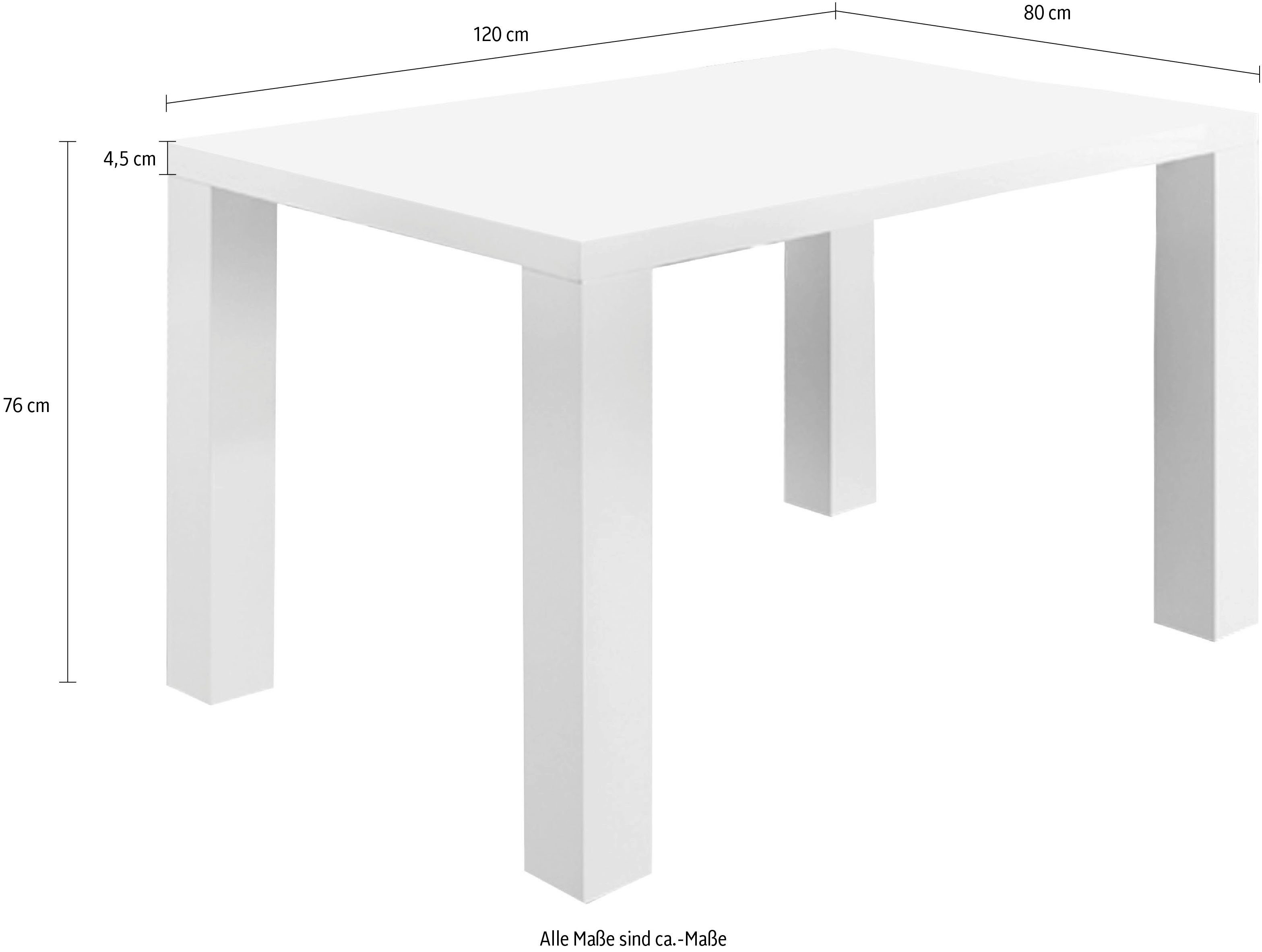 SalesFever Esstisch Esbjerg - Stilvoller Tisch, Eleganter Hochglanz für anspruchsvolle Ästhetik