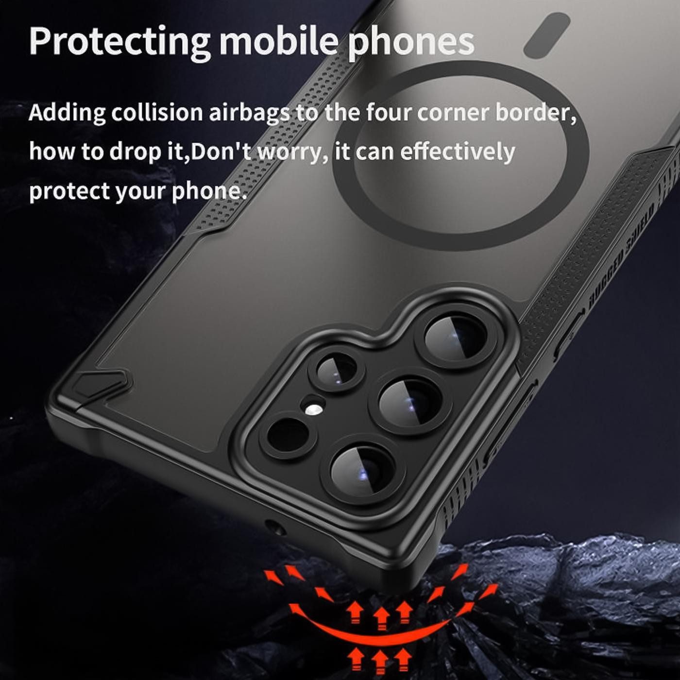 CoolGadget Handyhülle Defender Series Handy Hülle für Samsung Galaxy S22 Ultra 6,8 Zoll, Magsafe TPU Schlicht Robust Schutzhülle für Galaxy S22 Ultra Hülle – Bild 4 von 5