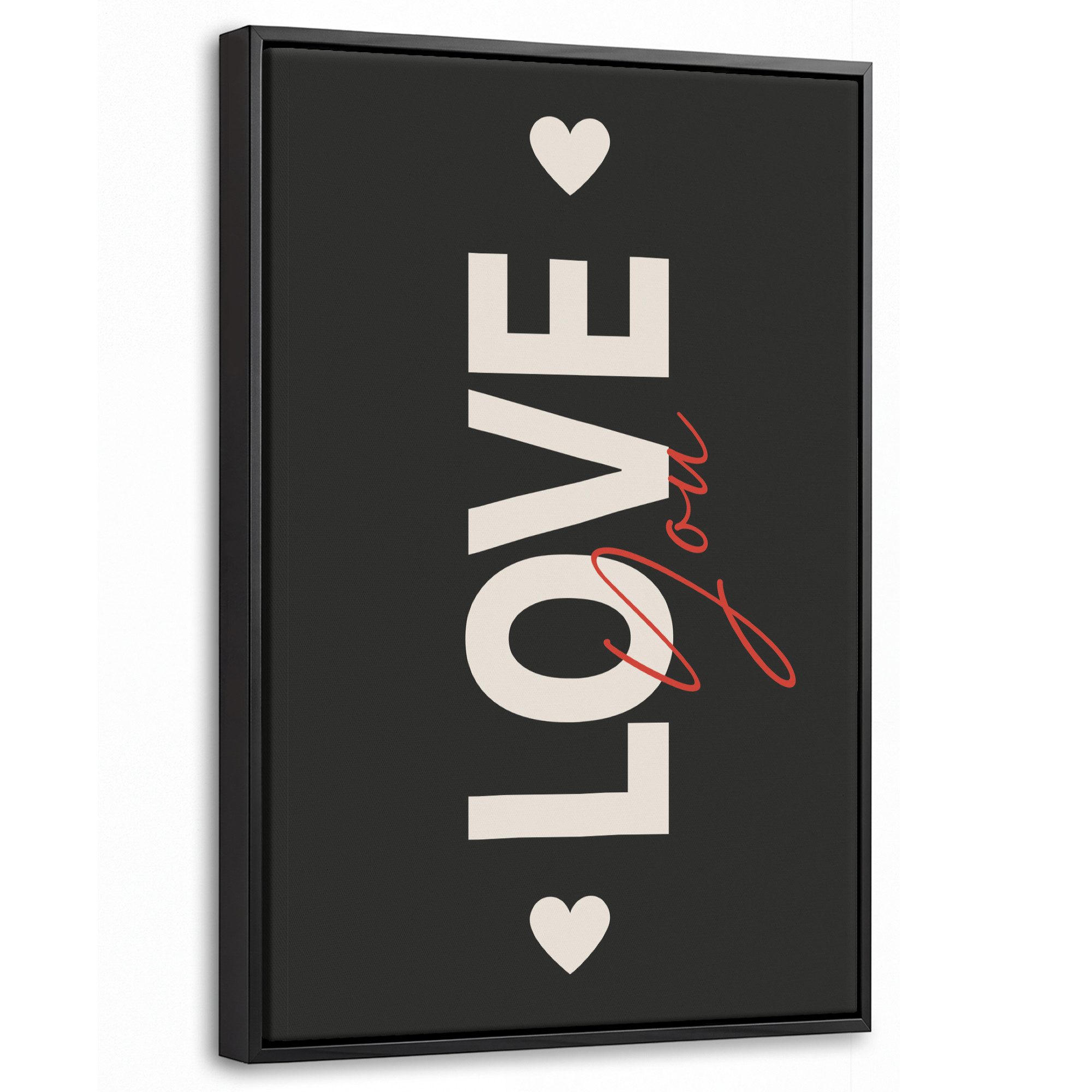 OneMillionCanvasses® Leinwandbild mit Rahmen - Liebe - Rot - Valentinstag, Fotodruck (1 St), Deko für Wohnzimmer Schlafzimmer Küche 20x30cm