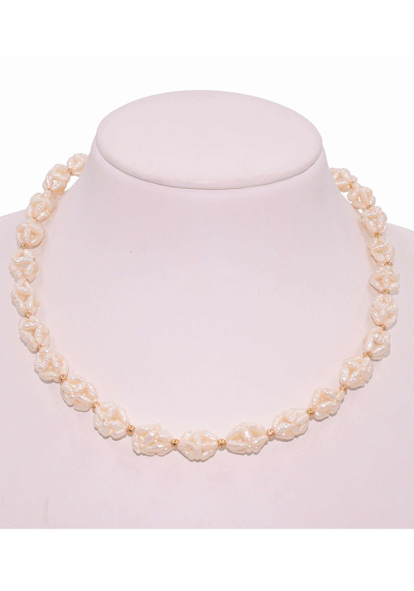 Firetti Collier Schmuck Geschenk Halsschmuck Halskette Edelstein Farbstein, Made in Germany - mit Süßwasserzuchtperle