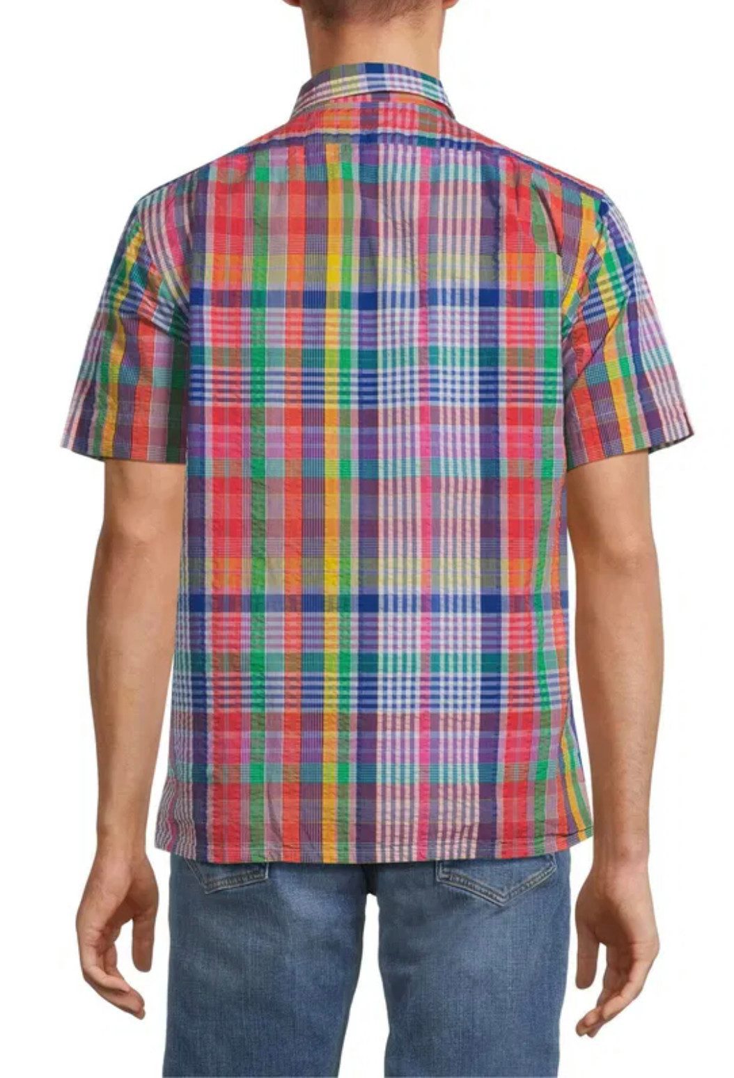 Polo Ralph Lauren Kurzarmhemd Karohemd Clady Seersucker Camp Shirt Klassisches im Classic Fit aus leichtem, atmungsaktivem Baumwoll-Seersucker gefertigt