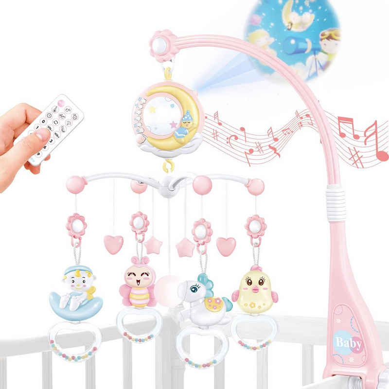 Esun Mobile Baby Mobile für Kinderbett Krippe mit Licht und Musik,Projektor, (Geschenkbox-Verpackung), hängenden rotierenden Rasseln mit 150 Melodien