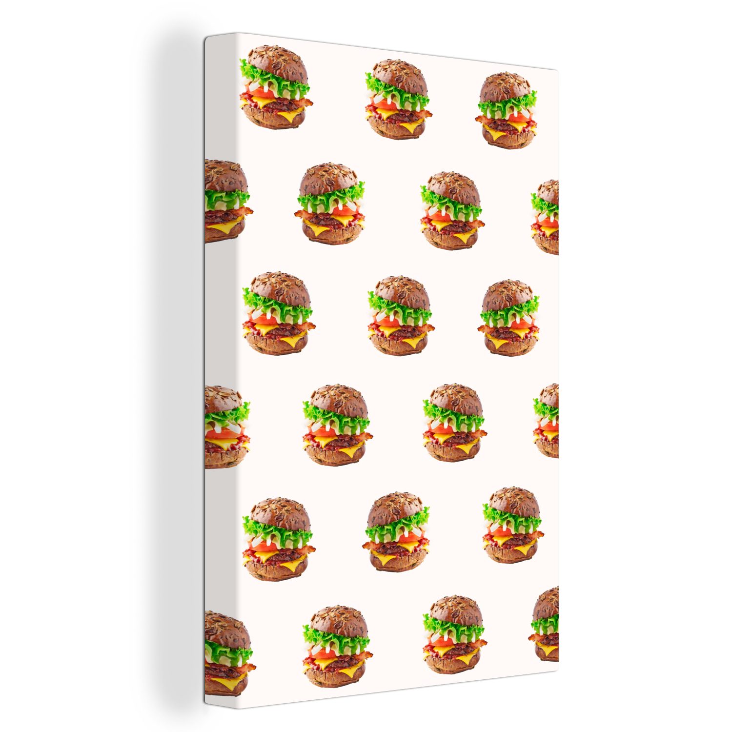 OneMillionCanvasses® Leinwandbild Hamburger - Farben - Muster, (1 St), Leinwandbild fertig bespannt inkl. Zackenaufhänger, Gemälde, 20x30 cm