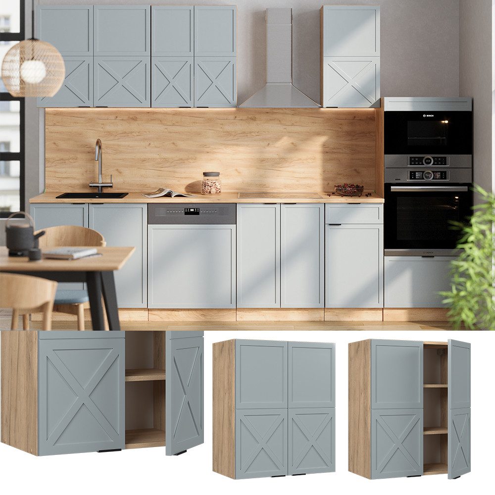 Vicco Hängeschrank Fame-Line, Hellblau-grau/Goldkraft Eiche, 60 günstig online kaufen