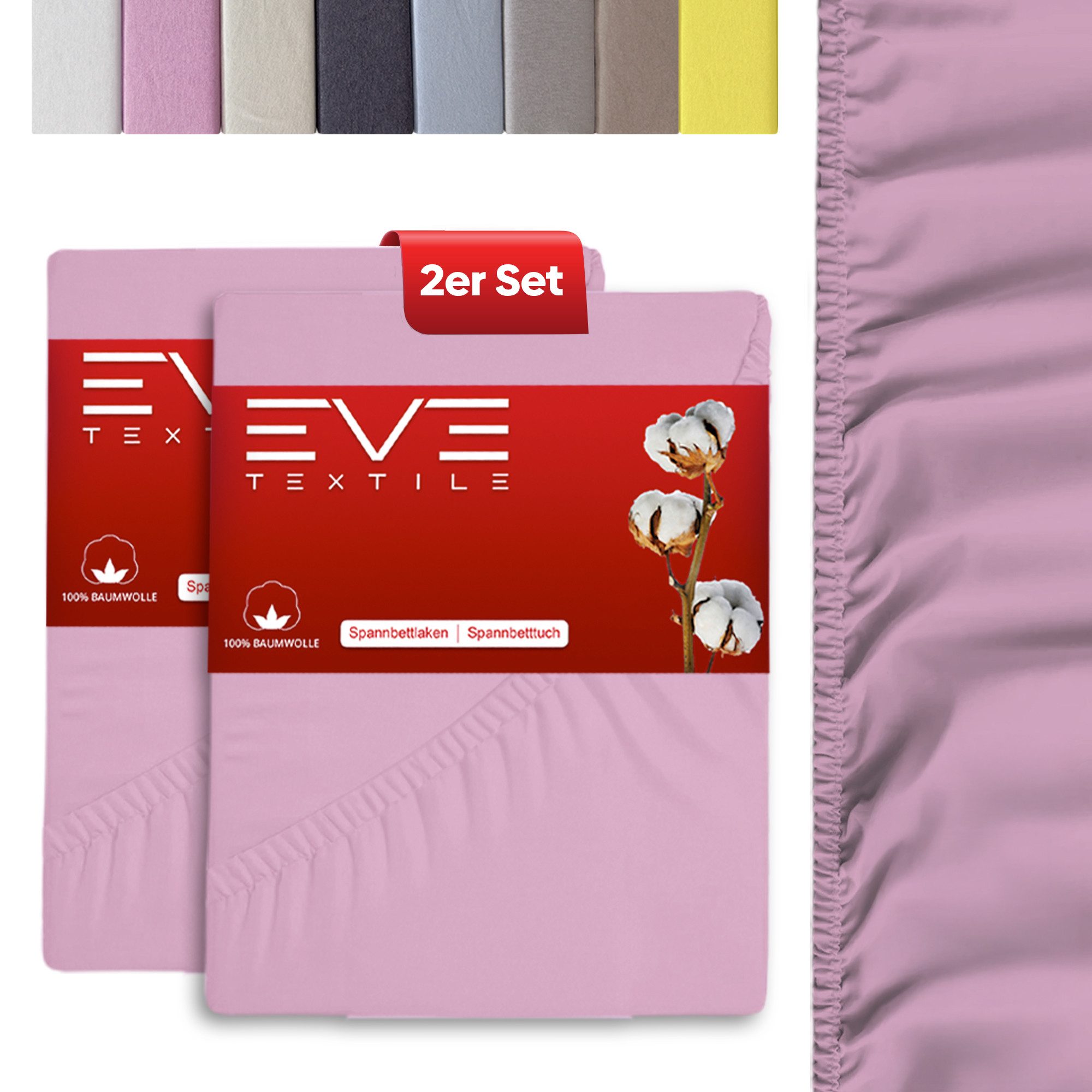 Eve Textile GmbH Spannbettlaken Spannbetttuch Bettlaken Spannlaken Spannbez günstig online kaufen