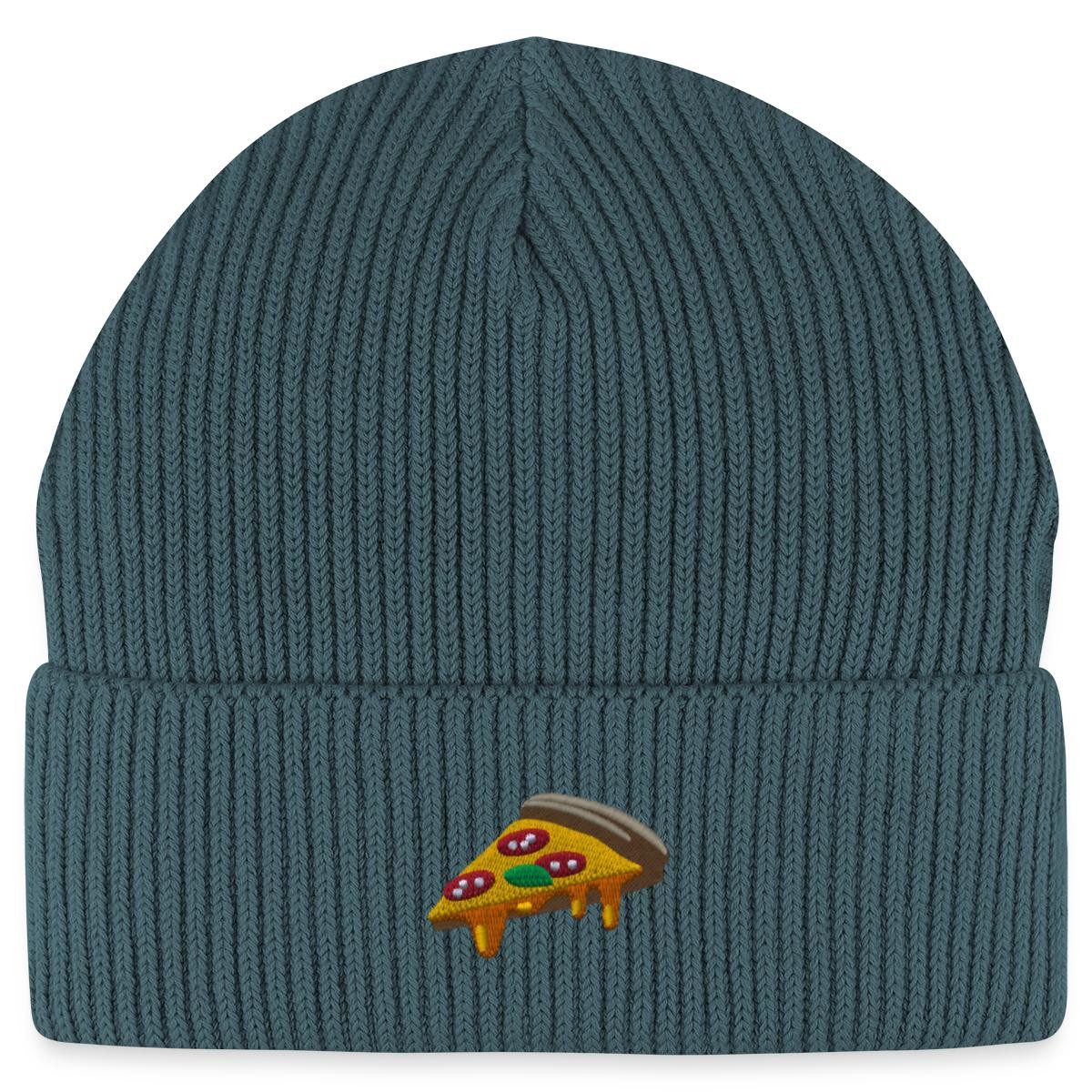 Beanie Ein Stück Pizza Stickerei Fisherman Beanie Bio Mütze