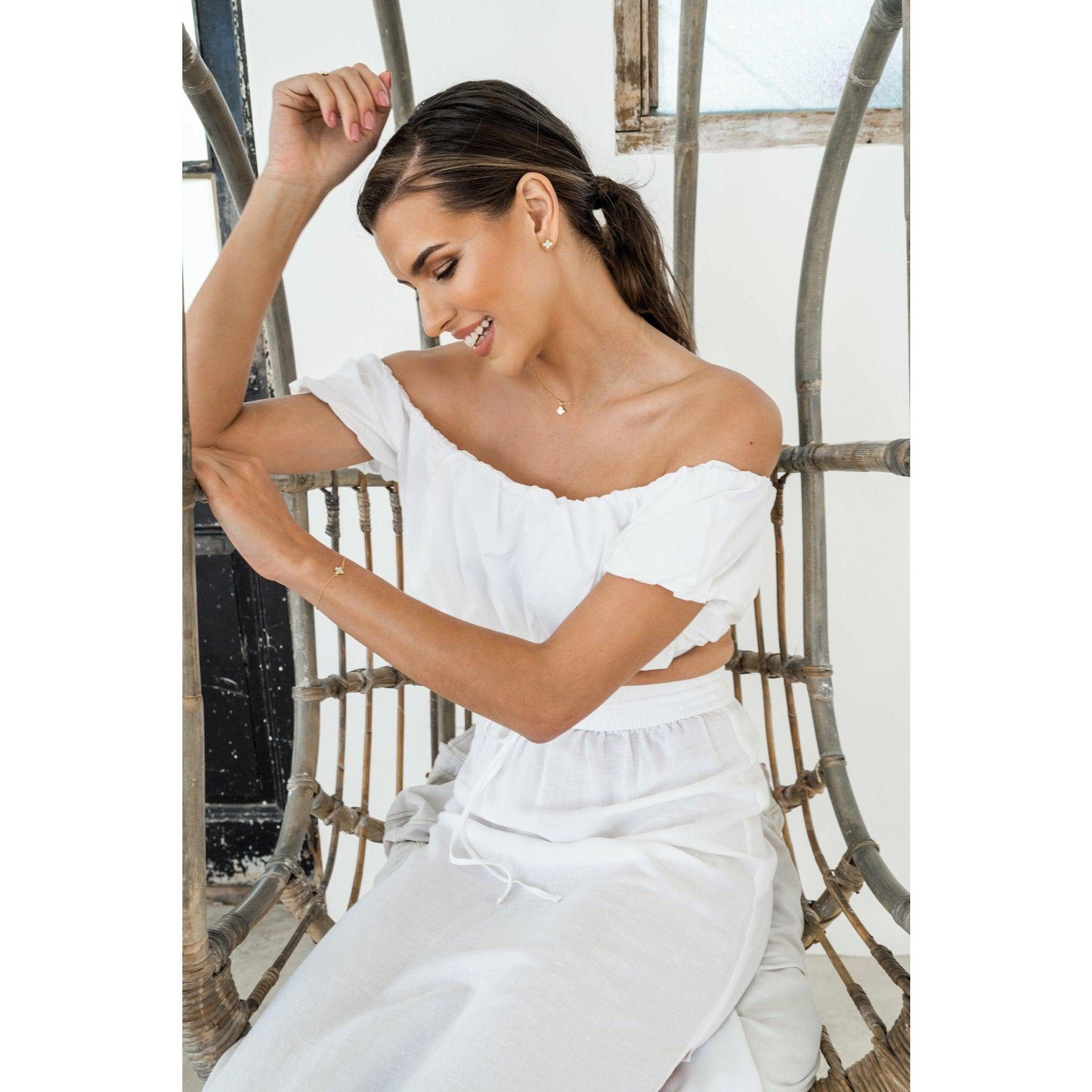 iz-el Armband Armkette Kleeblatt Perlmutt Gold günstig online kaufen