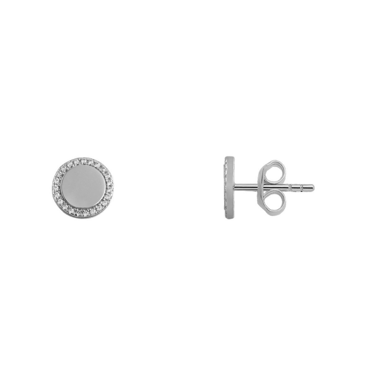 Paar Ohrstecker Ohrstecker Damen Classic Circle Zirkonia Sterlingsilber XS6090