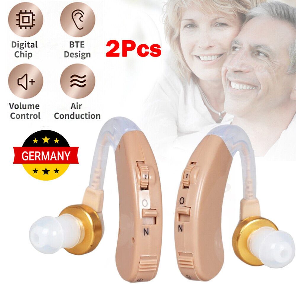 ZREE Hörverstärker 2 Stück In-Ear Digital Hearing Amplifier für Senioren Unsichtbares, (Ohr Noise-Cancelling Mini Digital Hearing Ear Amplifier Unsichtbarer, Austauschbare Batterie), Zwei Hörmodi, Digitale Rauschunterdrückung