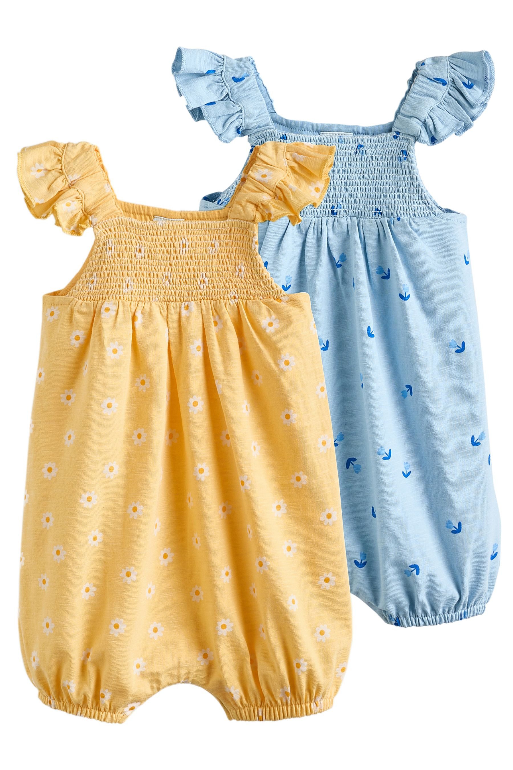 Strampler Gesmokte Baby-Strampelanzüge, 2er-Pack