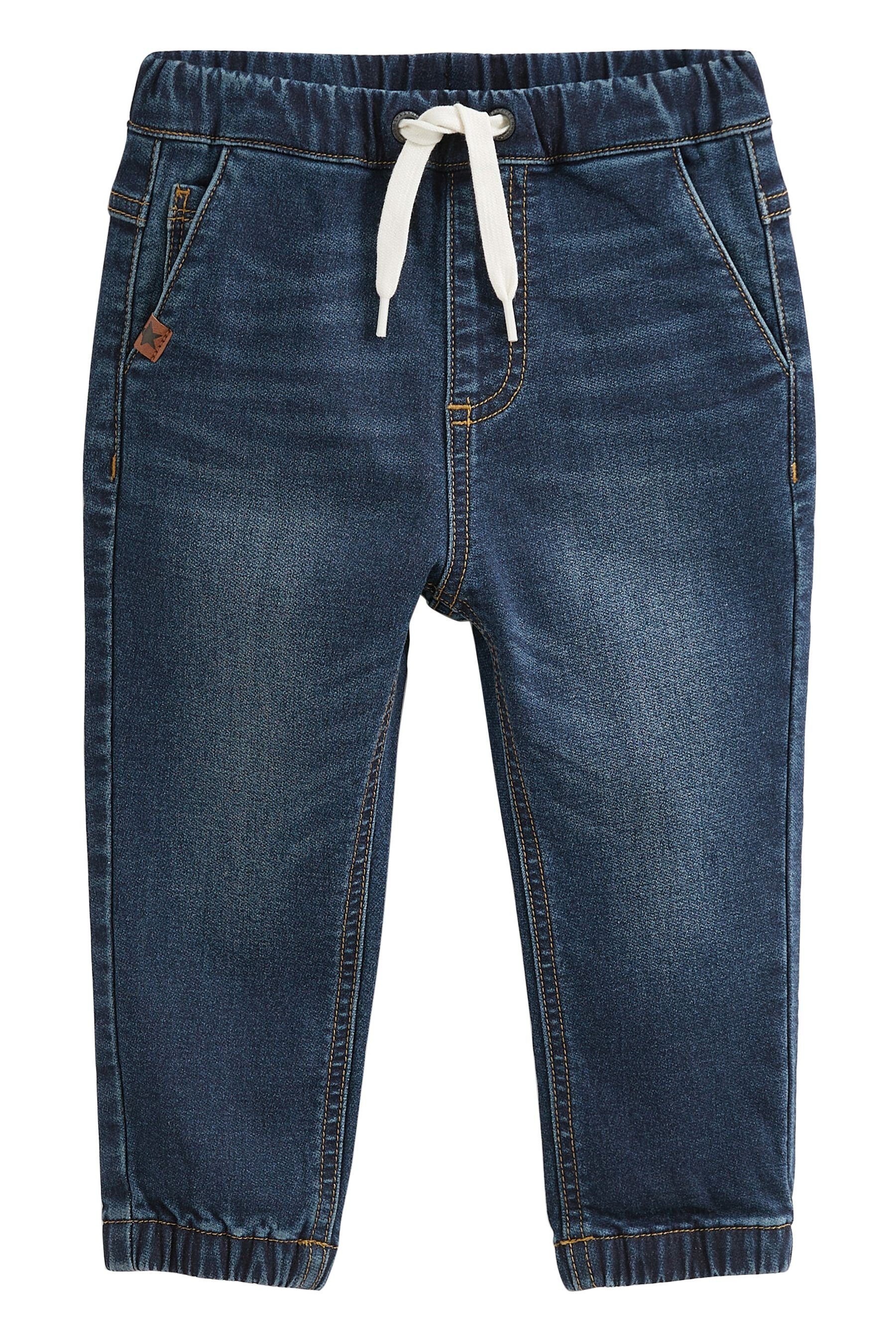 Next Jogg Pants Jogger-Jeans mit Rippenbündchen, Komfort-Stretch (1-tlg) Dark Wash