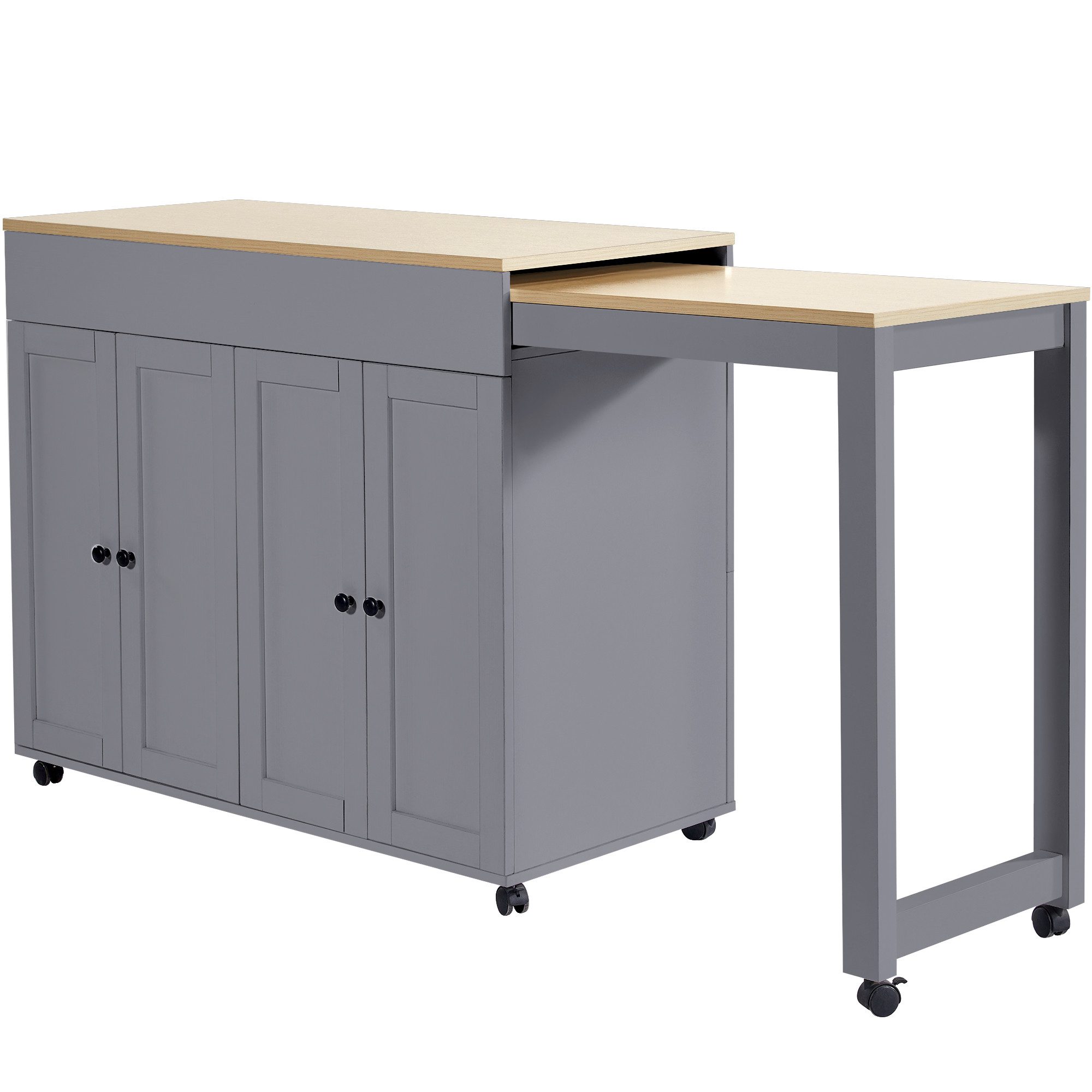 KLAM HOME Bartisch Moderner ausziehbarer Bartisch mit Stauraum(118-180×50×9 günstig online kaufen