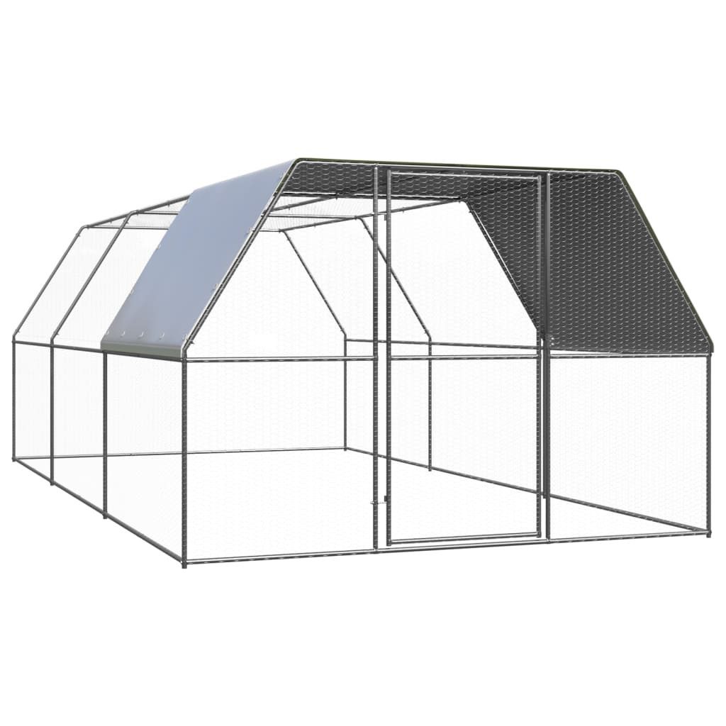 vidaXL Hühnerstall, Outdoor-Hühnerkäfig 3x6x2 m Verzinkter Stahl
