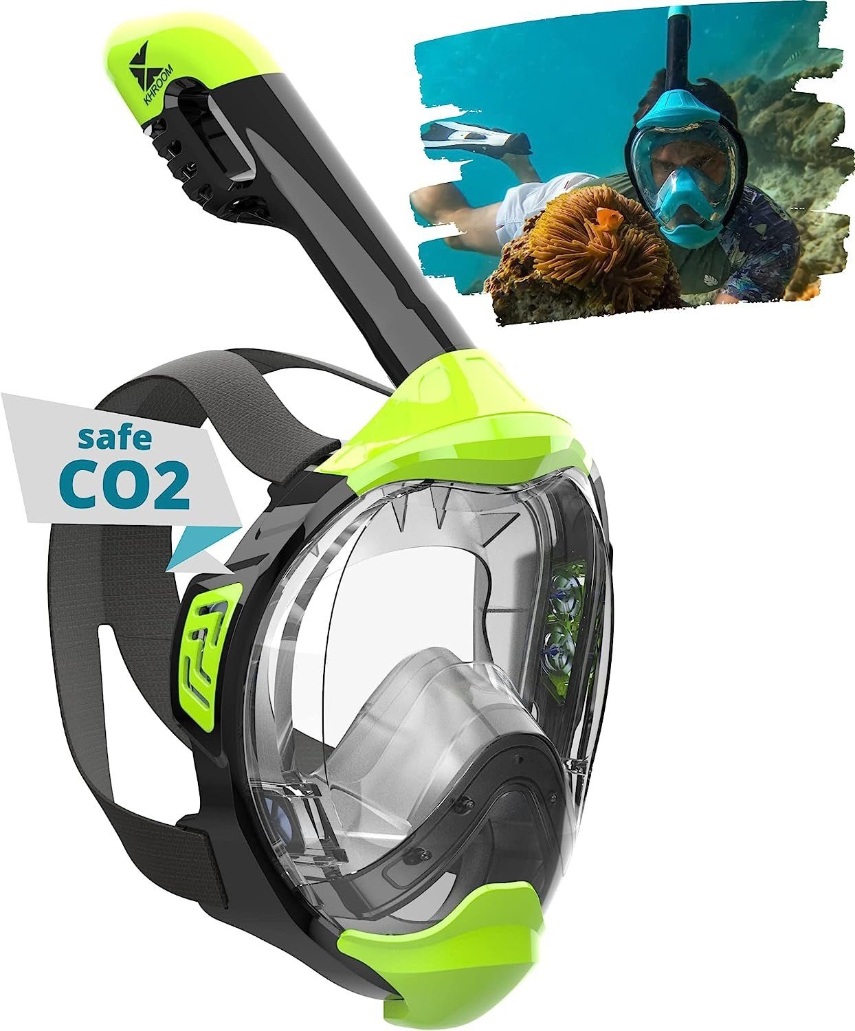 Masque De Plongée Tuba Intégré Pour Adultes - Modèle B261, Couleur Noire, Neuf