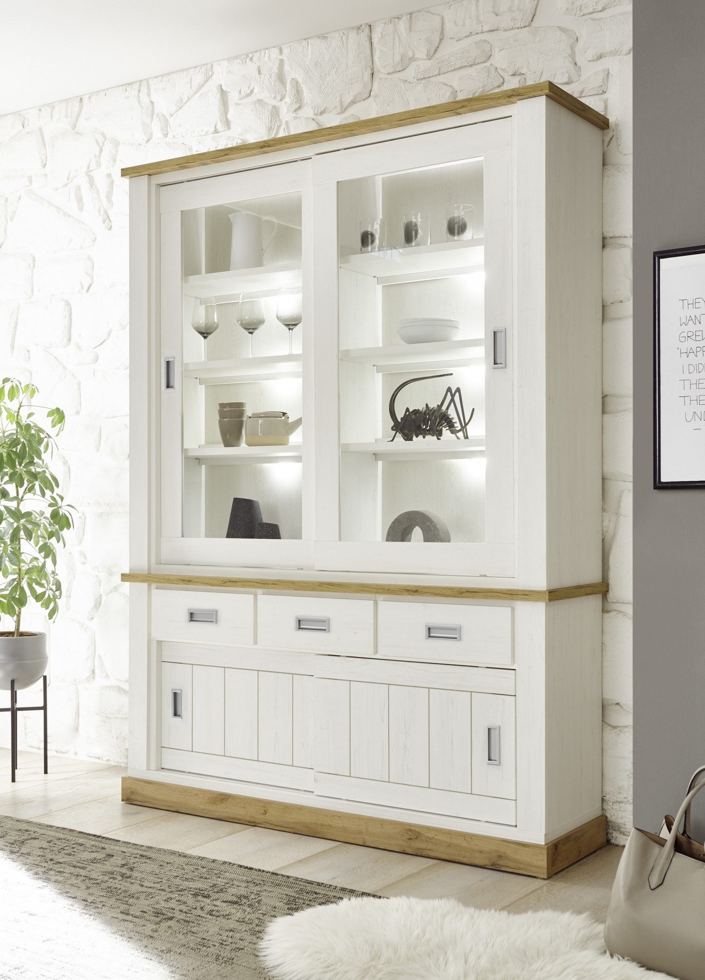 Beauty.Scouts Vitrine "Hamptons" - in Pinie günstig online kaufen