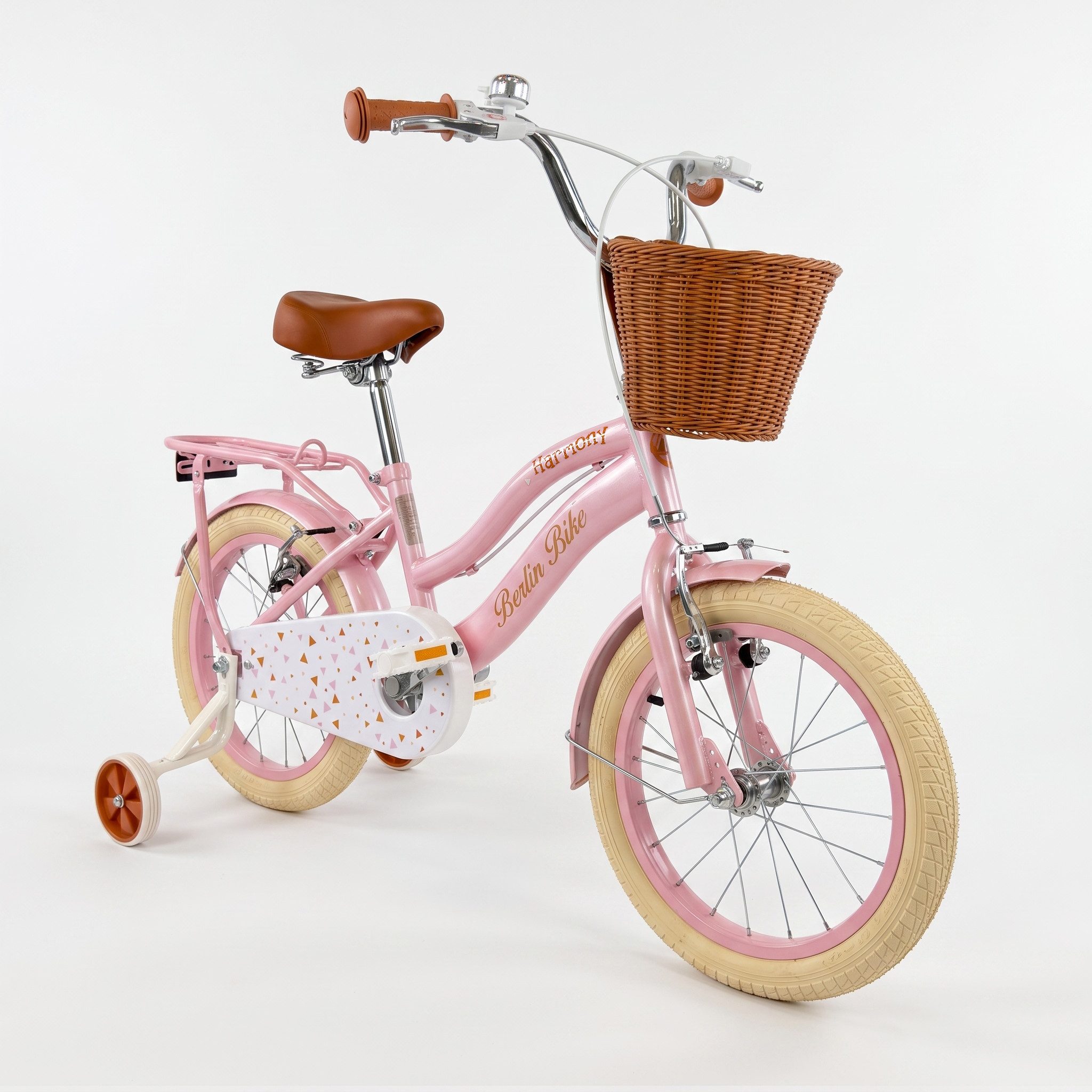 BERLIN BIKE Kinderfahrrad Harmony 16 Zoll für Jungen und Mädchen mit Stützräder, 1 Gang, 1 Gang, Spielerisch Balance und Motorik fördern