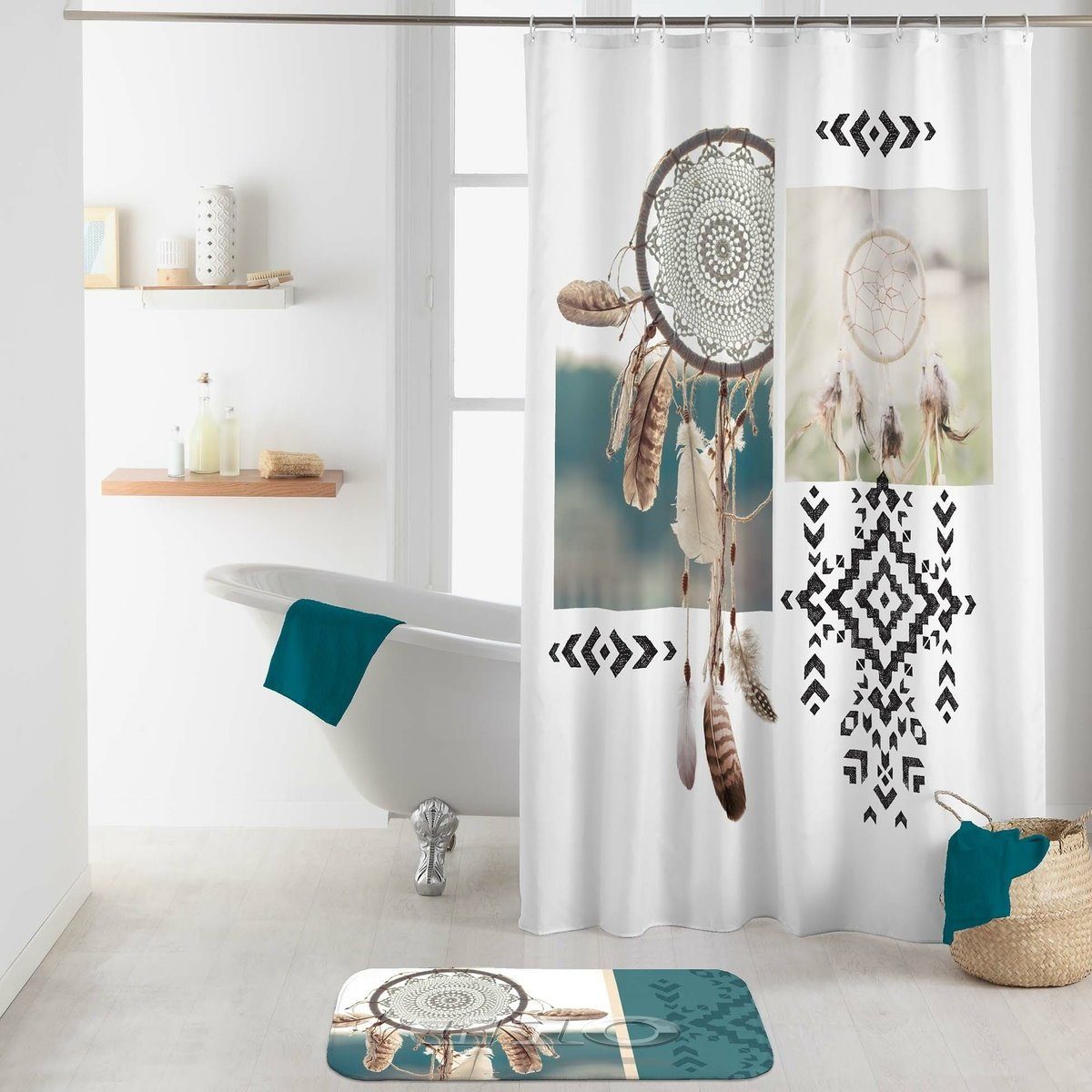 dynamic24 Duschvorhang, Motiv 180x200cm + Ringe günstig online kaufen