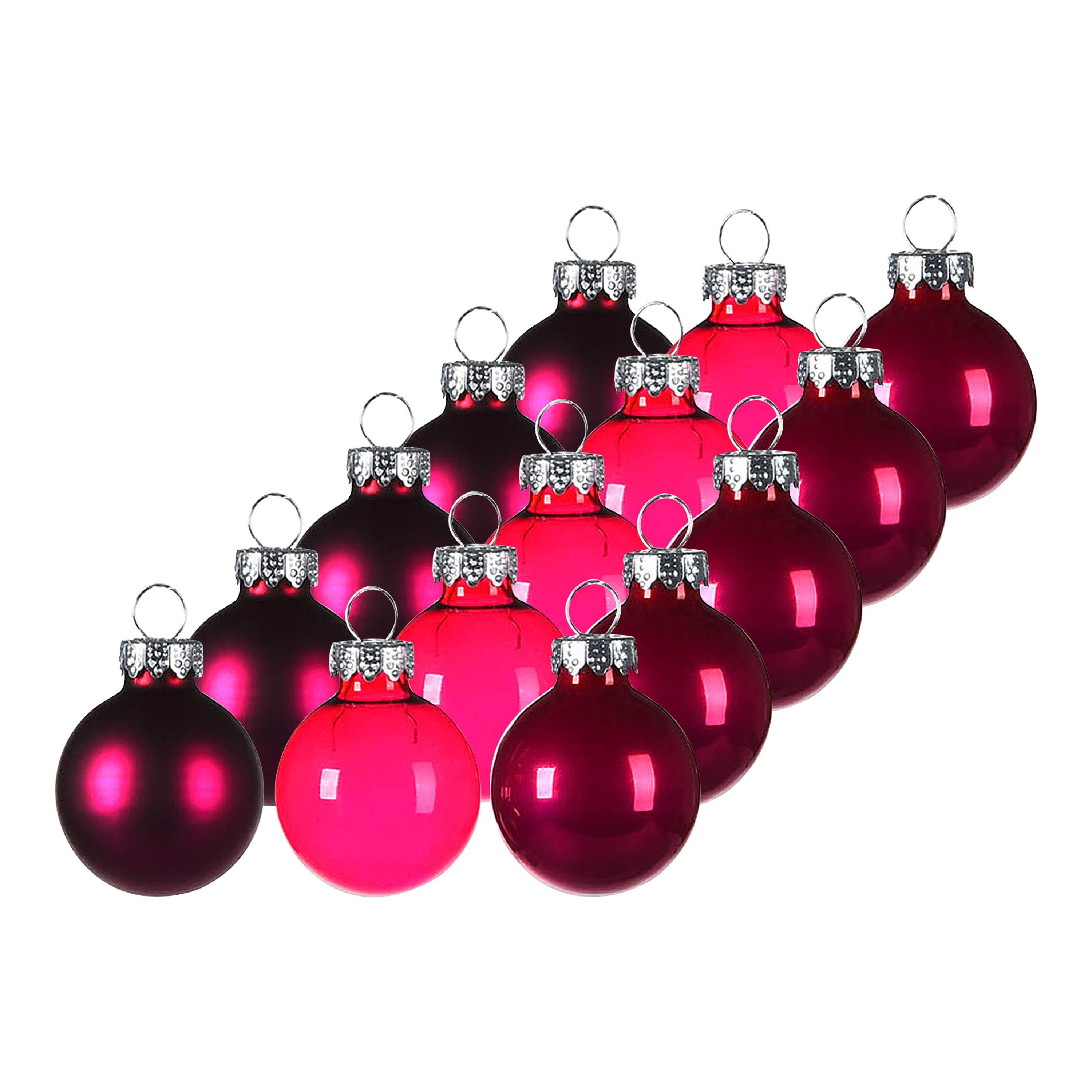 Depot Glas-Mini-Weihnachtskugel-Set Pink Elise Weihnachtsbaumkugel