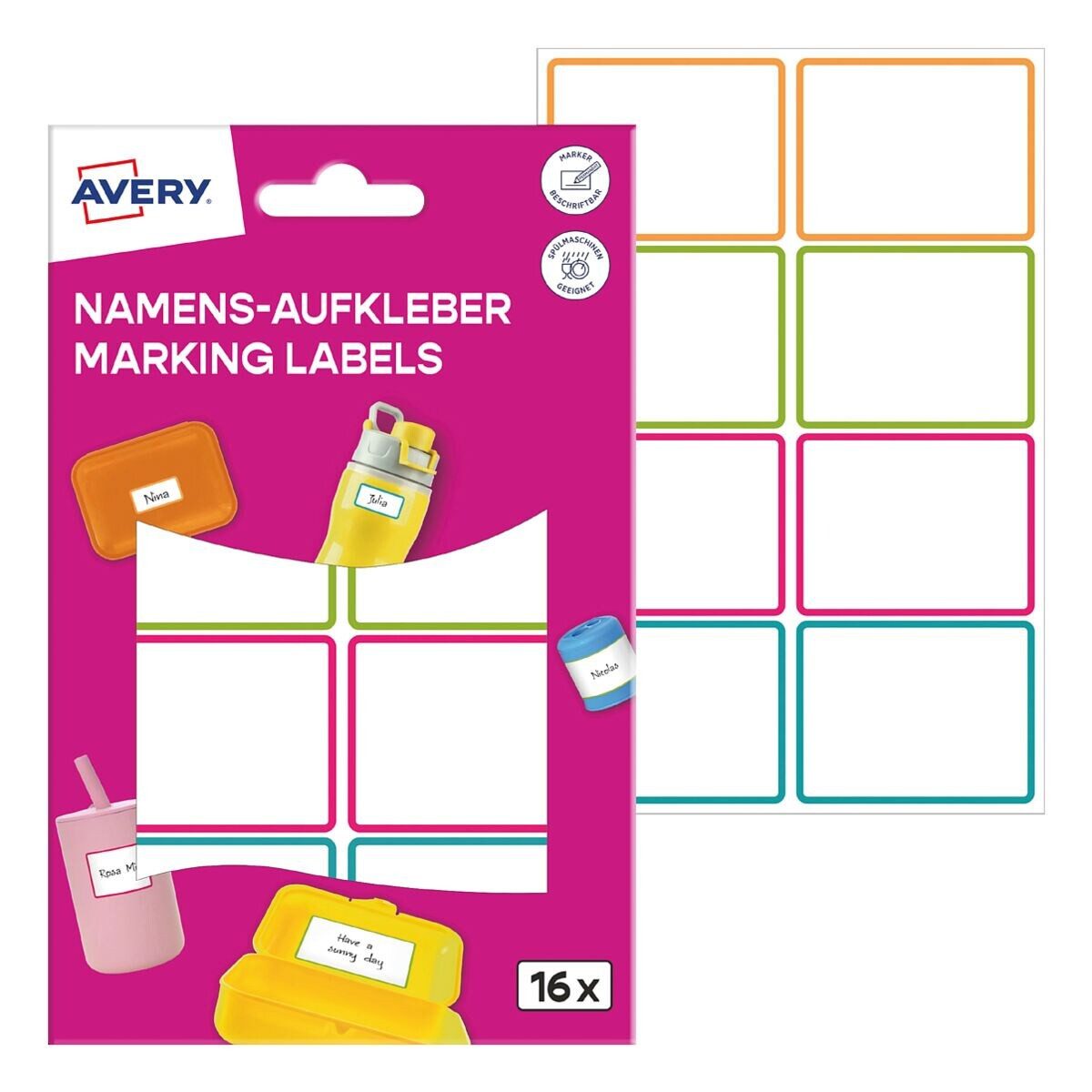 Avery Zweckform Etiketten, 16er-Pack Namens-Aufkleber