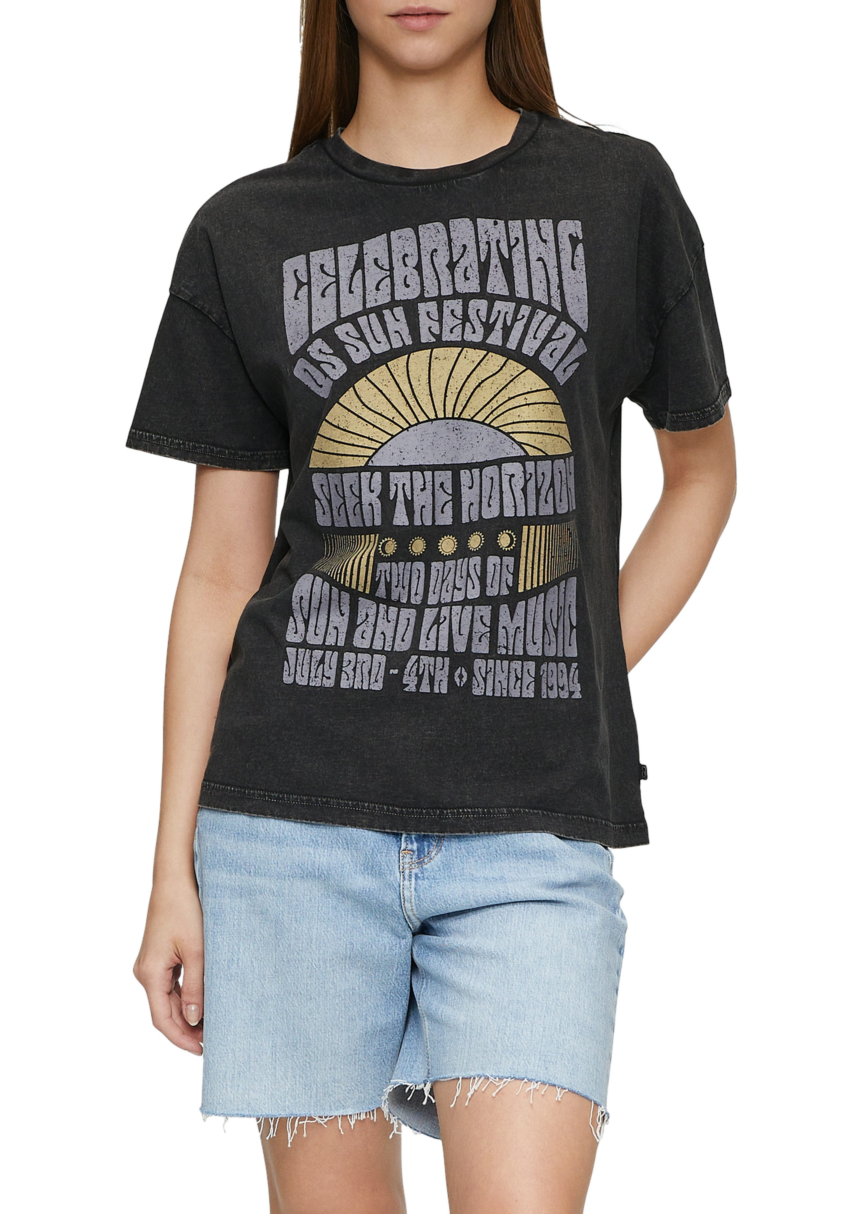 QS Oversize-Shirt im Vintage-Look und mit günstig online kaufen