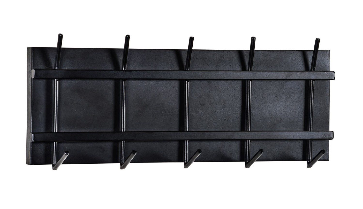 Natur24 Шкафыleiste Garderobe Brix 70x29x12,5 cm Mangoholz Stahl Schwarz