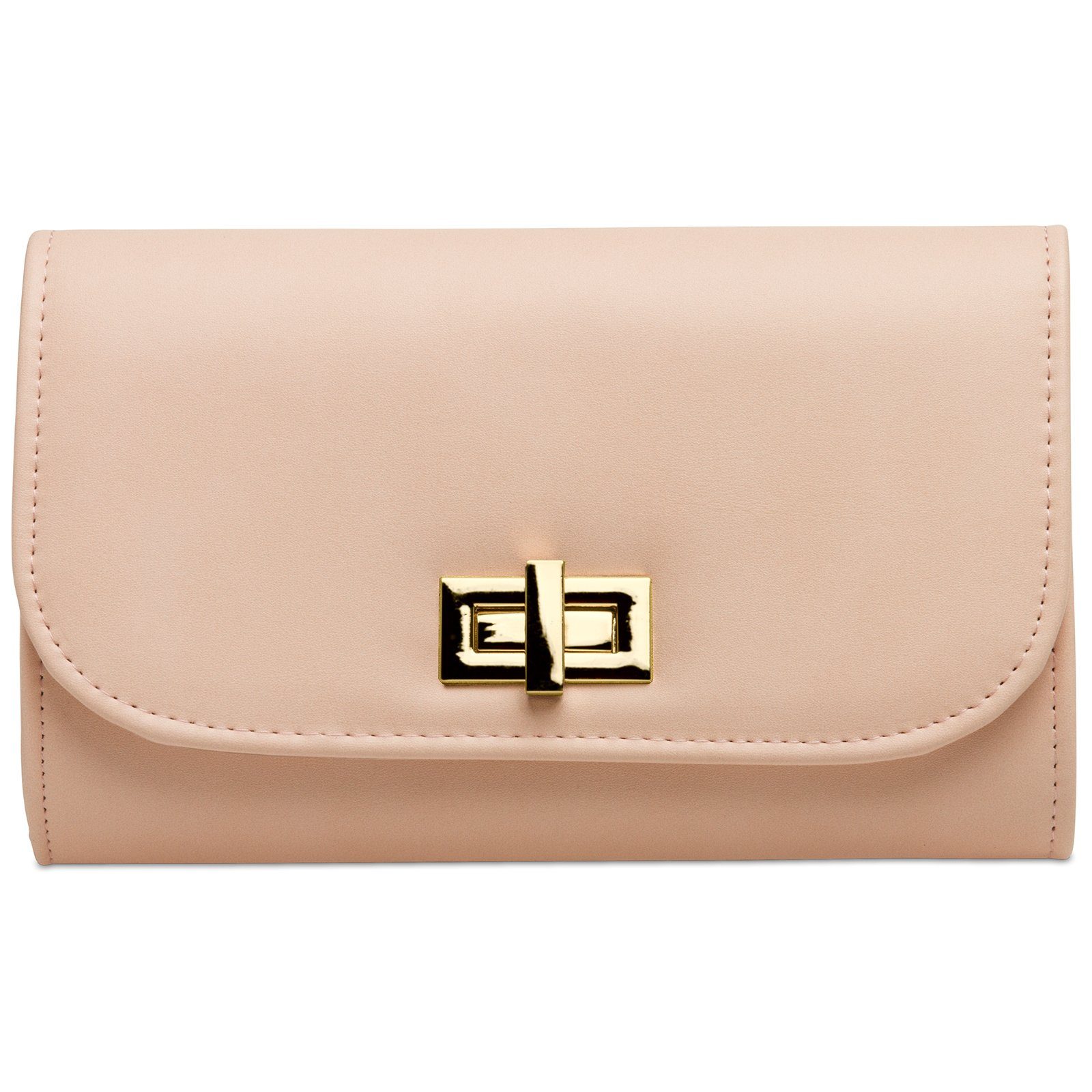 Caspar Clutch Caspar TA364 elegante Damen Abendtasche mit langer Kette und Drehverschluss