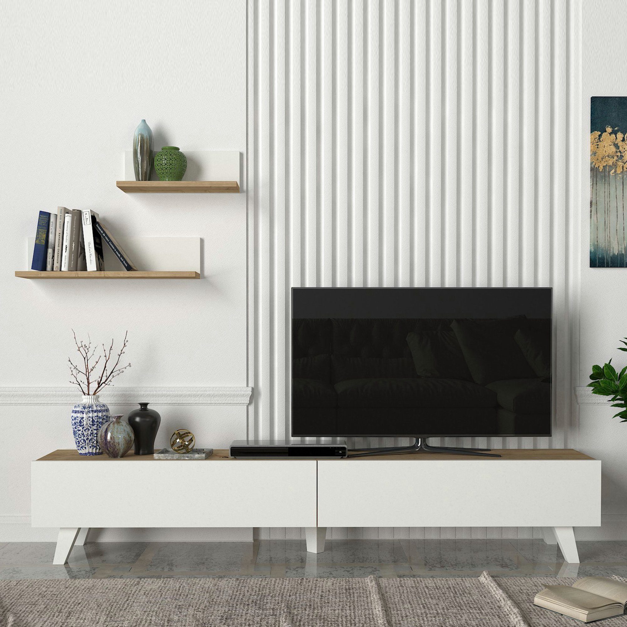 en.casa TV-Schrank »Saarijärvi« Fernsehtisch mit 2 günstig online kaufen