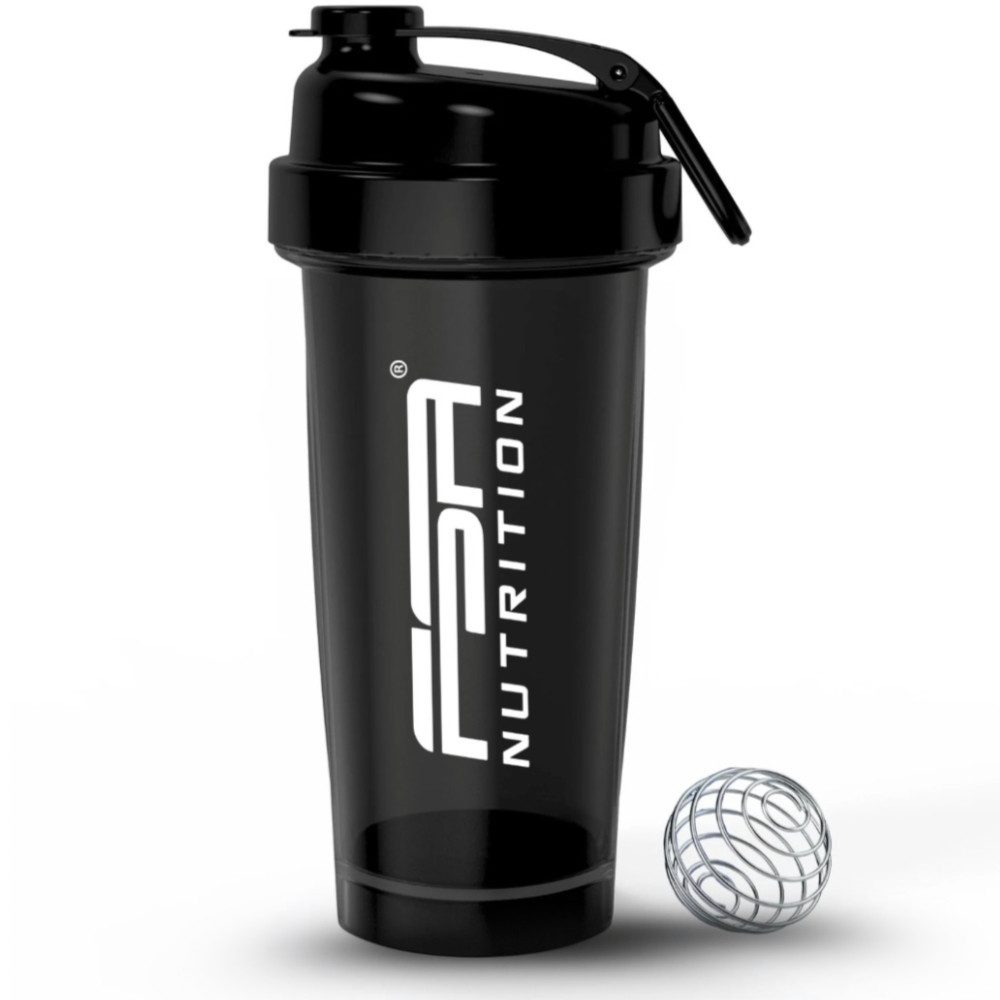 FSA NUTRITION Protein Shaker Premium Trinkflasche für Sport, Shaker mit Messmarkierungen, Mischkugel