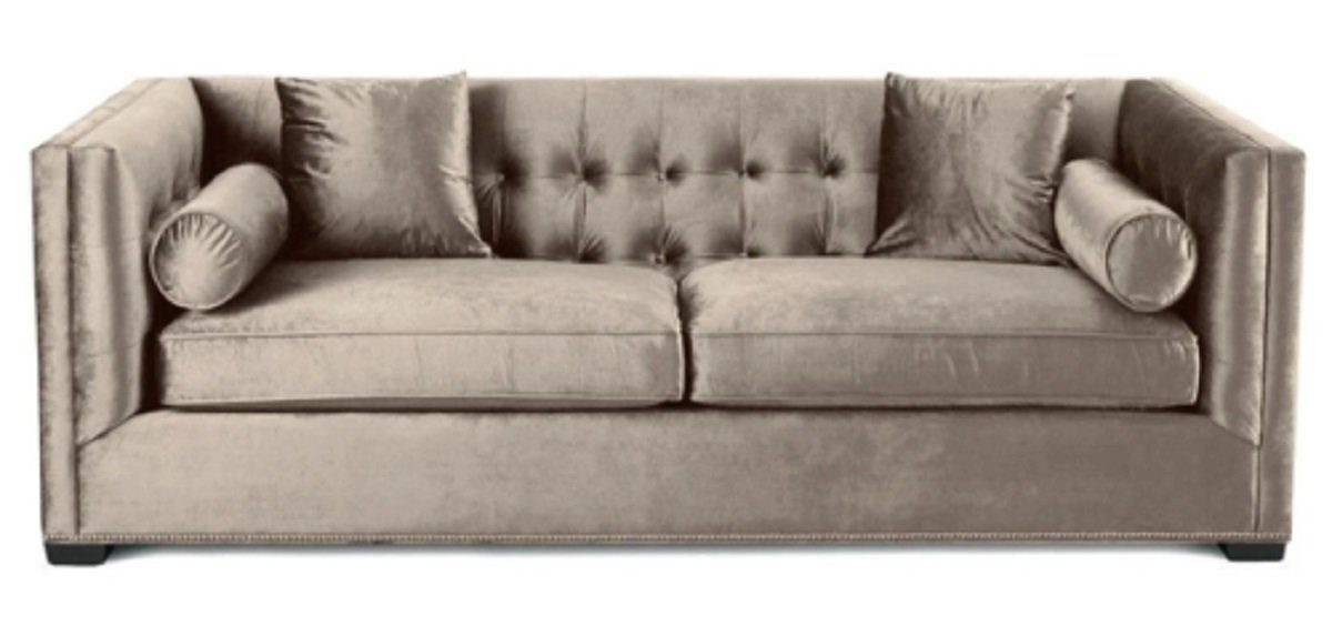JVmoebel Chesterfield-Sofa Brauner Moderner 3-Sitzer luxus Wohnzimmer Couch Polster Neu, Made in Europe