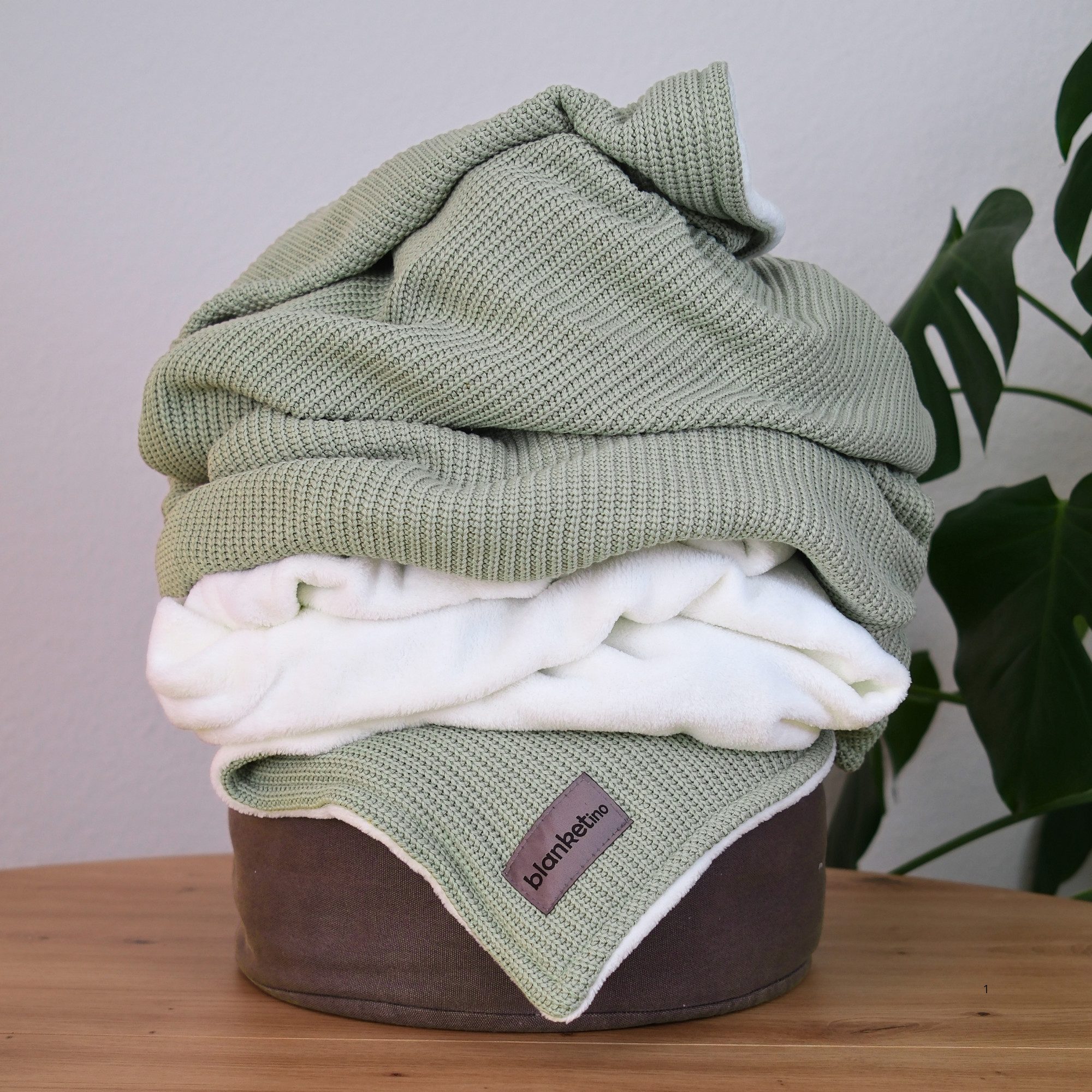 Wohndecke Premium Kuscheldecke mit Baumwollstrick, blanketino, extra voluminös
